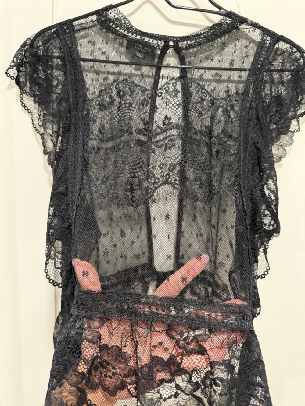 Black Lace Sheer Blouse